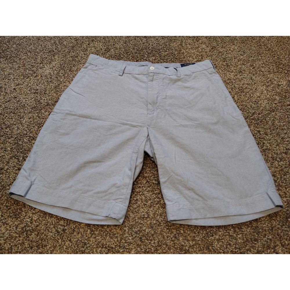 Polo Ralph Lauren Mens 32 Light Blue Oxford Cotton Classic Fit 9 Inch Shorts